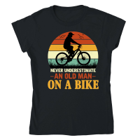 Product Never Underestimate an Old Man On a Bike Classic Womens Crewneck T-shirt