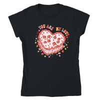 Product Retro Valentine Heart Cake Sublimation Classic Womens Crewneck T-shirt