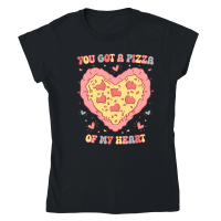 Product Retro Valentine Pizza  Sublimation Classic Womens Crewneck T-shirt