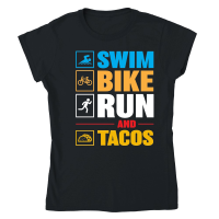 Product Swim Bike Run & Tacos Classic Womens Crewneck T-shirt