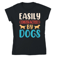 Product Easily Distracted by Dogs Classic Womens Crewneck T-shirt