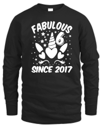 Product Fabulous 6 Since 2017 Unicorn Birthday Unisex Sweatshirt