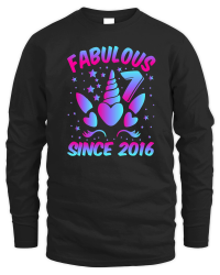 Product Fabulous 7 Since 2016 Unicorn Birthday Unisex Sweatshirt