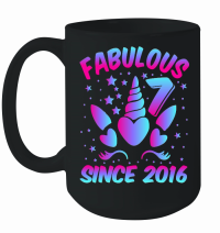 Product Fabulous 7 Since 2016 Unicorn Birthday Mug