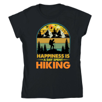Product Happiness Is A Day Spent Hiking Classic Womens Crewneck T-shirt