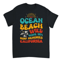 Product Ocean Beach Wild Wave 1971 Surf Memories California Unisex T-Shirt