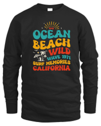 Product Ocean Beach Wild Wave 1971 Surf Memories California Unisex Sweatshirt