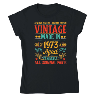 Product Vintage Made In 1973 Birthday Classic Womens Crewneck T-shirt