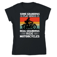 Product Some Grandpas Play Bingo Real Grandpas Ride Motorcycles Classic Womens Crewneck T-shirt