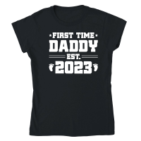 Product First Time Daddy Est 2023 Classic Womens Crewneck T-shirt