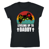 Product Leveling up to Daddy Classic Womens Crewneck T-shirt