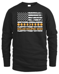 Product Total Solar Eclipse 2024 Totality Phases US American Flag 2t Unisex Sweatshirt