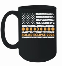 Product Total Solar Eclipse 2024 Totality Phases US American Flag 2t Mug