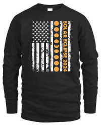 Product Total Solar Eclipse 2024 Totality Phases US American Flag Unisex Sweatshirt