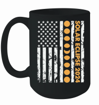Product Total Solar Eclipse 2024 Totality Phases US American Flag Mug