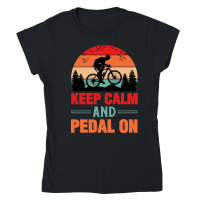 Product Keep Calm And Pedal On Cycling Classic Womens Crewneck T-shirt