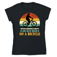 Product Never Underestimate An Old Man On A Bicycle Classic Womens Crewneck T-shirt