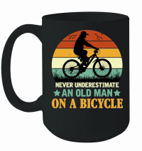 Product Never Underestimate An Old Man On A Bicycle Mug