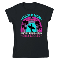 Product Surfer Mom Just Like a Regular Mom Only Cooler Classic Womens Crewneck T-shirt