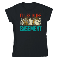 Product I'll be In the Basement Music Lover Classic Womens Crewneck T-shirt