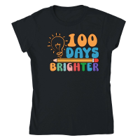 Product 100 Days Brighter Funny School Classic Womens Crewneck T-shirt