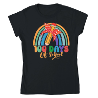 Product 100 Days Of School Rainbow Classic Womens Crewneck T-shirt