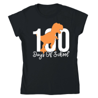 Product Dinosaur 100 Days Of School Classic Womens Crewneck T-shirt