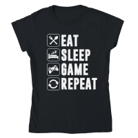 Product Eat Sleep Game Repeat Gaming Gamer Classic Womens Crewneck T-shirt