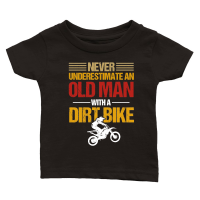 Product Never Underestimate an Old Man with a Dirt Bike Classic Baby Crewneck T-shirt