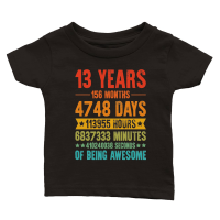 Product 13 Years 156 Months Being Awesome Birthday Classic Baby Crewneck T-shirt