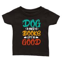 Product Dogs And Books Life is Good Classic Baby Crewneck T-shirt