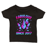 Product Fabulous 6 Since 2017 Unicorn Birthday Classic Baby Crewneck T-shirt