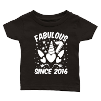 Product Fabulous 7 Since 2016 Unicorn Birthday Classic Baby Crewneck T-shirt