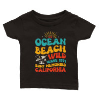 Product Ocean Beach Wild Wave 1971 Surf Memories California Classic Baby Crewneck T-shirt