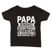 Product Papa Knows Everything Classic Baby Crewneck T-shirt