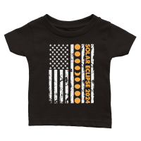 Product Total Solar Eclipse 2024 Totality Phases US American Flag Classic Baby Crewneck T-shirt