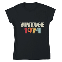 Product Vintage 1974 Birthday Classic Womens Crewneck T-shirt