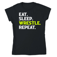 Product Eat Sleep Wrestle Repeat Shirt Wrestling Classic Womens Crewneck T-shirt
