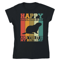 Product Happy Groundhog Day Birthday on 2nd February Retro Vintage T Shirt Classic Womens Crewneck T-shirt