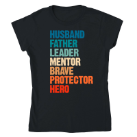 Product Husband Father Leader Funny Fathers Day Classic Womens Crewneck T-shirt
