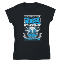 Product I'm a grumpy old Nurse my level of sarcasm depends on your level of stupidity Classic Womens Crewneck T-shirt
