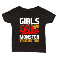Product Girls Like Monster Trucks Too Classic Baby Crewneck T-shirt