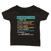 Product My Perfect Day Play Video Games Funny Gamer Men Boys Kids Classic Baby Crewneck T-shirt