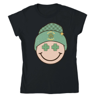 Product Retro St Patrick's Day happy go lucky Classic Womens Crewneck T-shirt