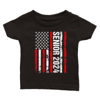 Product Senior 2024 American Flag USA Graduation Classic Baby Crewneck T-shirt