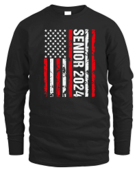 Product Senior 2024 American Flag USA Graduation Unisex Sweatshirt