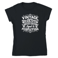 Product 50th Birthday Svg Vintage 1971 Svg Aged to perfection T shirt design Classic Womens Crewneck T-shirt
