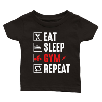 Product Eat Sleep Gym Repeat Classic Baby Crewneck T-shirt