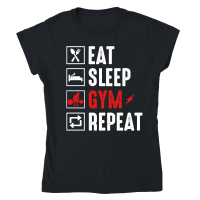 Product Eat Sleep Gym Repeat Classic Womens Crewneck T-shirt