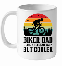 Product Biker Dad Like a Regular Dad But Cooler White Ceramic Mug